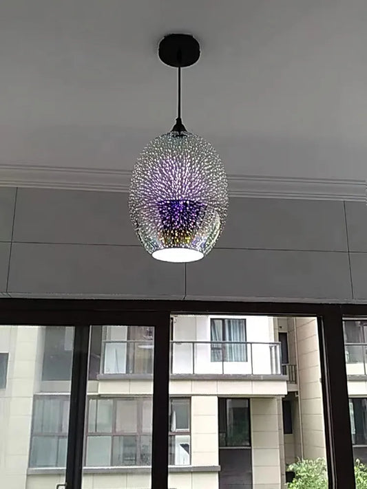 3D Glass Colorful Pendant Light Fireworks Pendant Light Colorful Light Fixture
