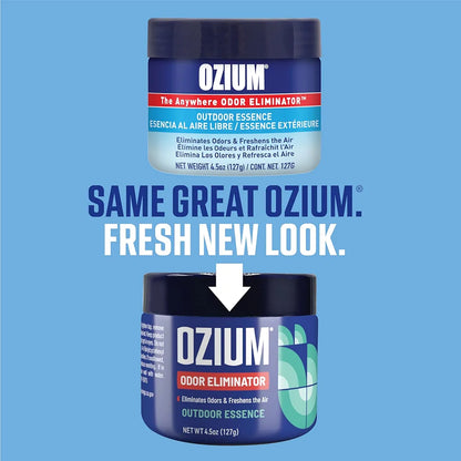 Ozium 4.5 Oz. 4 Pack Odor Eliminating Gel for Homes, Cars, Offices and More, Outdoor Essence, 4 Pack