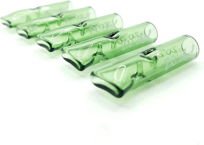 5PCS Reusable W'cked Glass Filter Tips for Pre Rolled Rolling Paper Cones Green