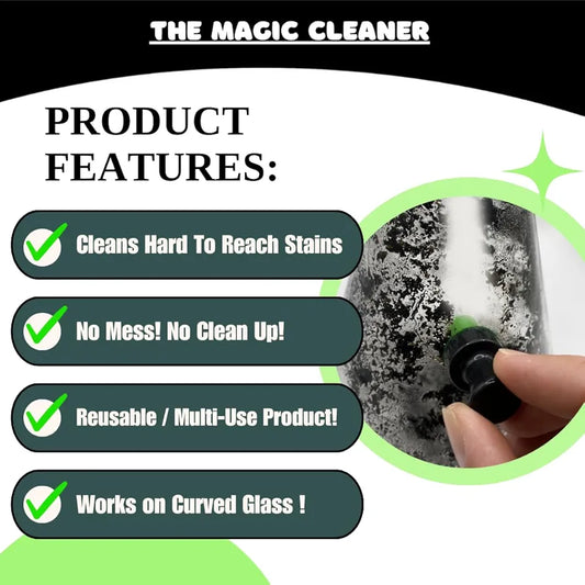The Magic Cleaner Magnetic Glass Cleaner Kit |Mini, 12mm Size | For Water Pipes, Vases, Windows, Aquariums, Small, & all Shapes