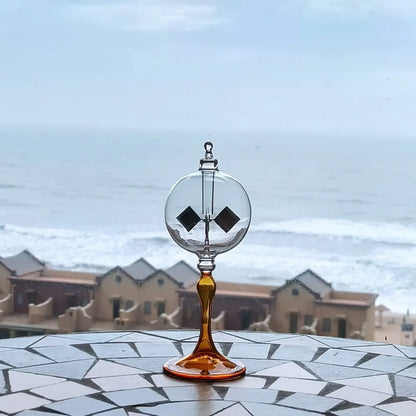 Medium Orange Solar Power Radiometer Crookes Spinning Vanes Glass Windmill