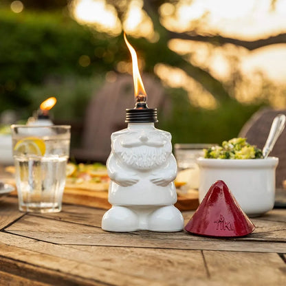 2-Pack Paintable Gnome Table Torch 7" Red and White