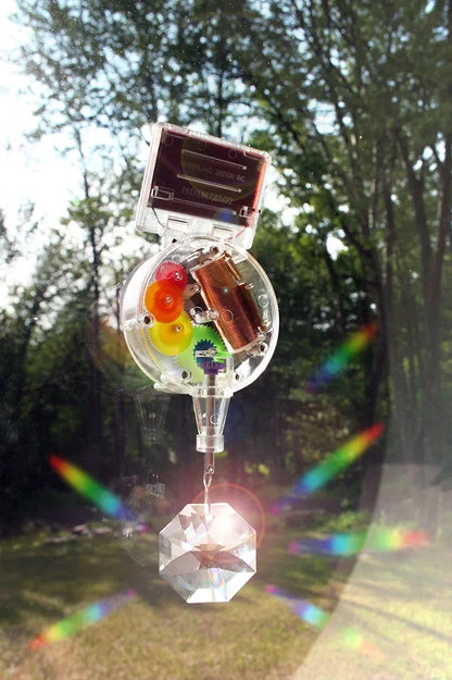 Solar Powered Rainbow Maker – Prism Suncatcher Single CrystalMN