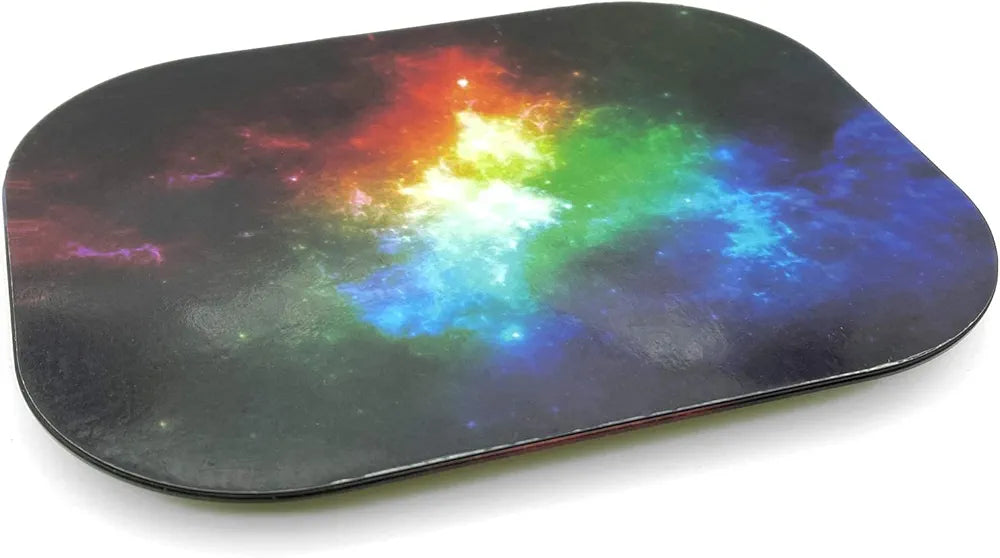 Metal Rolling Tray with Magnetic Lid, Galaxy Printing Rolling Tray with Lid (7”x5.5”)