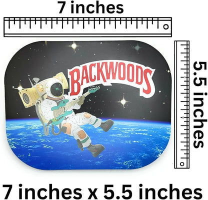 BACK WOODS Rolling Tray with Magnetic Lid - 7 inch x 5.5 inch Double Printed Rolling Tray with Printed Magnetic lid