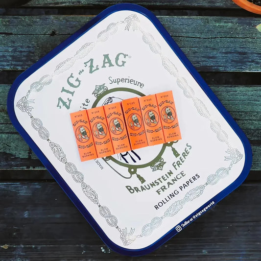 ZIG-ZAG Large Metal Rolling Tray - White, 13.4" x 10.8"