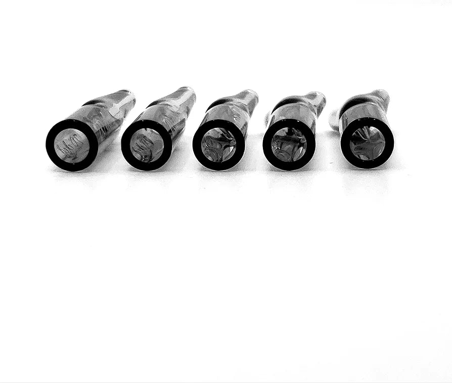 5PCS Reusable W'cked Glass Filter Tips for Pre Rolled Rolling Paper Cones Black