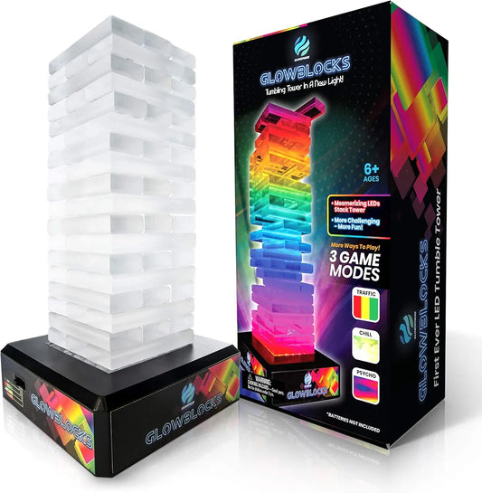 FIRST EVER LED Glow Blocks Stacking Game (Jenga)