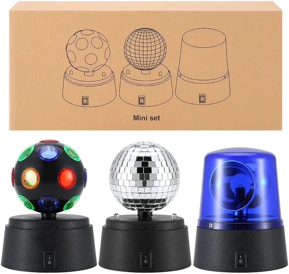 Party Lovers' Essential! 4.5” 3-in-1 Disco Ball with Strobe & Lights