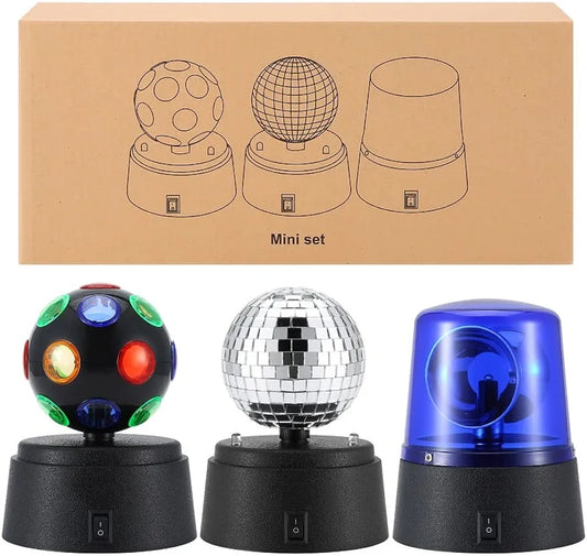Party Lovers' Essential! 4.5” 3-in-1 Disco Ball with Strobe & Lights