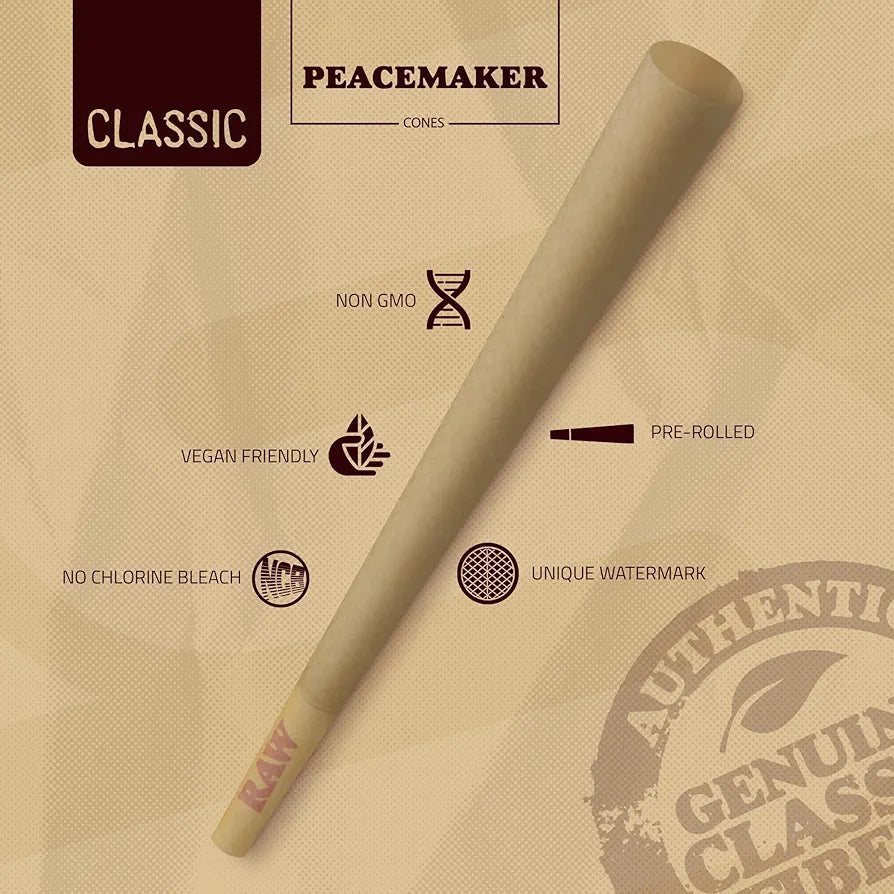 RAW Peacemaker Cones Classic | 54 Pack | Larger than King Size