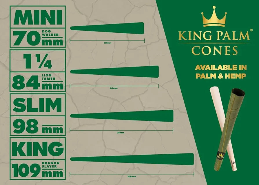 King Palm Pre Rolled Cones King Size - Natural Prerolled Paper with Tips and Bamboo Packing Sticks - Bulk Organic Pre Rolled Cone - (Natural, 25ct)