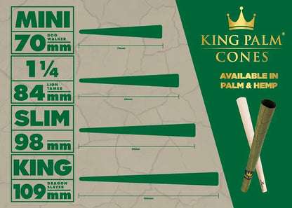 King Palm Pre Rolled Cones King Size - Natural Prerolled Paper with Tips and Bamboo Packing Sticks - Bulk Organic Pre Rolled Cone - (Natural, 25ct)