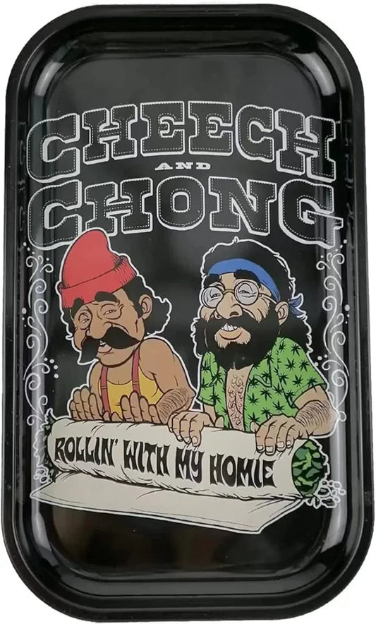 Cheech and Chong Metal Tray Black 11" x 7" (Black)