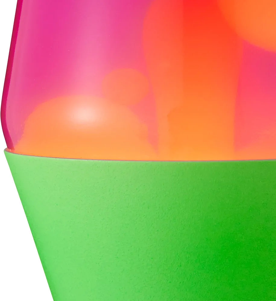 LAVA The Original Lamp - 14.5" Neon Green - Classic Liquid Motion Lamp - Orange and Pink Liquid