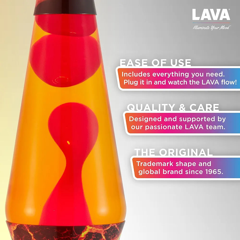 Lava® Lamp - 14.5" Volcanic Crags - The Original Motion Light - Red Wax and Orange Liquid