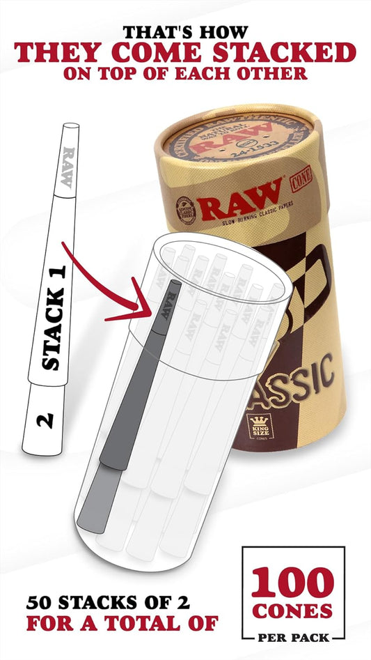 RAW Classic Cones King Size - 100 Pack