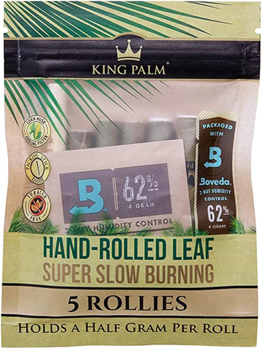 King Palm Rollies Size Cones (1 Packs Of 5, 5 Rolls) Natural Pre Wrap Palm Leafs 