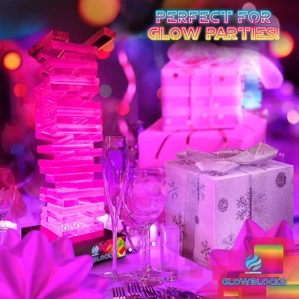 FIRST EVER LED Glow Blocks Stacking Game (Jenga)