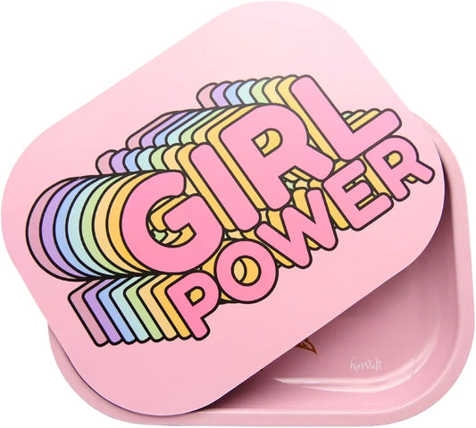 Girl Power Pink Rolling Tray with Magnetic Lid