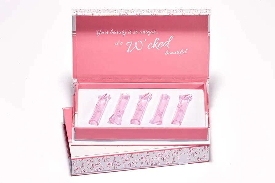 5PCS Reusable W'cked Glass Filter Tips for Pre Rolled Rolling Paper Cones Pink