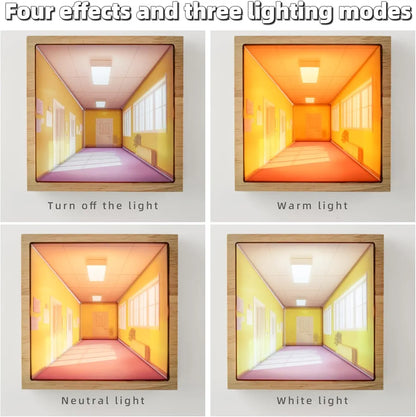 3D Illusion Wall Or Desk Light Wireless Hall Way