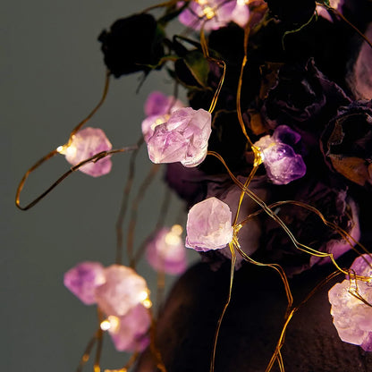 Amethyst Crystal String Lights 10 FT 20 LED