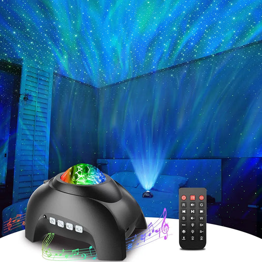 Star Projector, Galaxy Projector for Bedroom, LED Night Light Aurora Projector with Bluetooth Speaker, White Noise, Timer and Remote, Room Decor