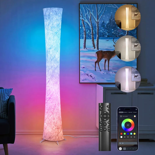 Floor Lamp, 61'' Smart RGB LED Corner Lamp with Music Sync