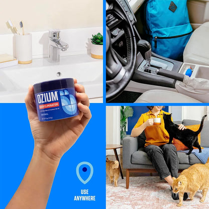 Ozium 4.5 Oz. 4 Pack Odor Eliminating Gel for Homes, Cars, Offices and More, Outdoor Essence, 4 Pack