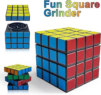 Rubiks Cube Themed Square Grinder, Large Zinc Alloy Grinder（2.3"