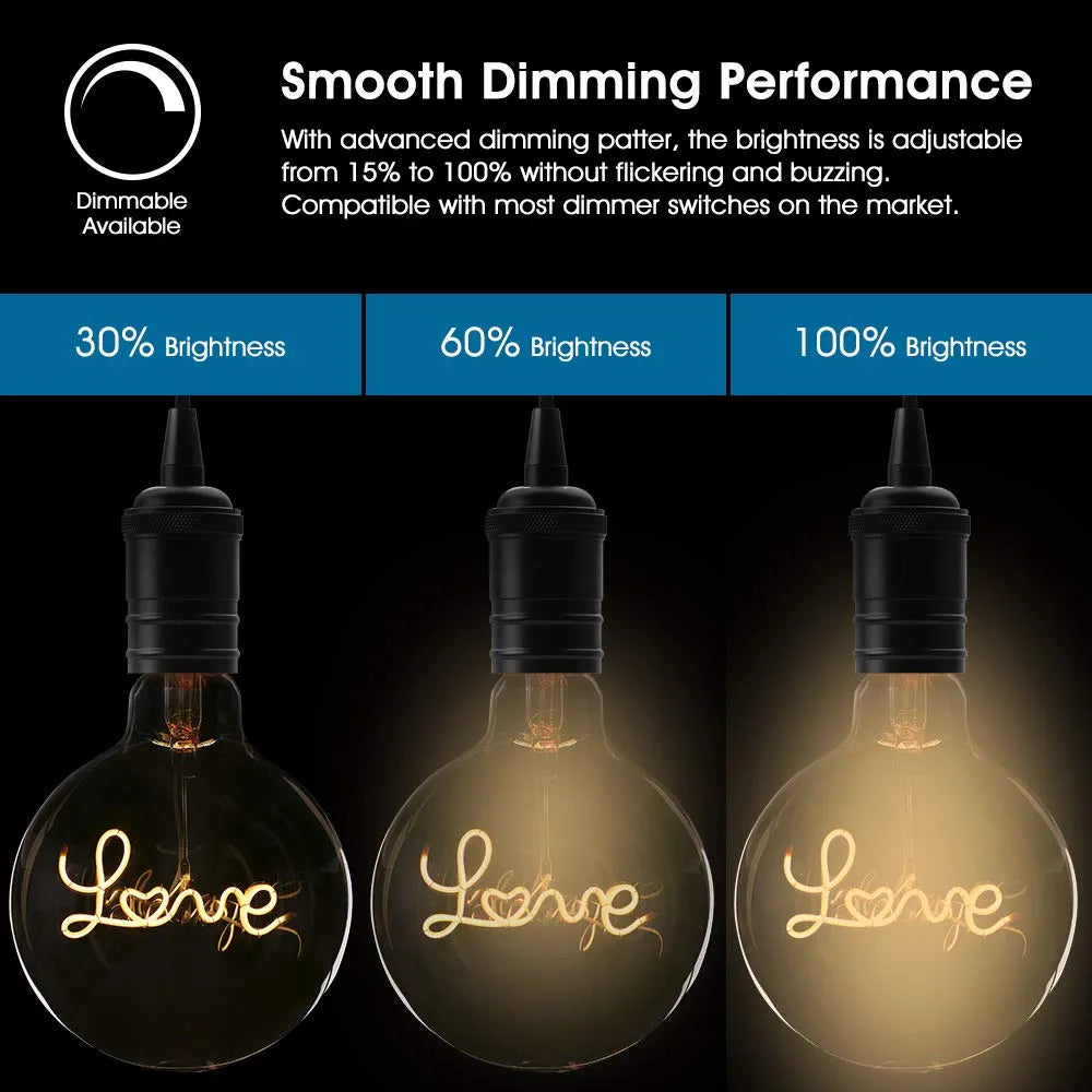LOVE 4W Amber LED Decorative Globe Light
