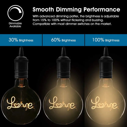 LOVE 4W Amber LED Decorative Globe Light