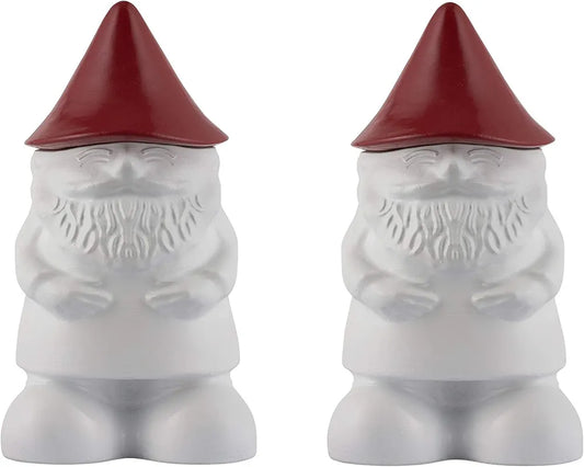 2-Pack Paintable Gnome Table Torch 7" Red and White