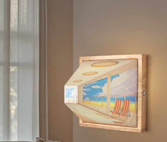 3D Illusion Wall Or Desk Light Wireless At The Beach