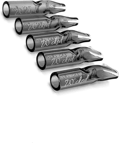 5PCS Reusable W'cked Glass Filter Tips for Pre Rolled Rolling Paper Cones Black
