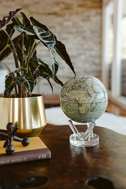 Self Moving MOVA Antique Terrestrial Globe 4.5"