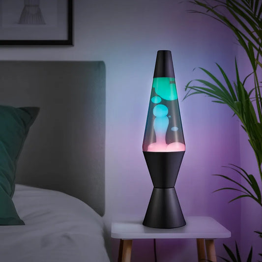 LAVA The Original Lamp - 14.5" Gunmetal Grey - Classic Liquid Motion Lamp - Tri-Colored Green/Blue/Purple