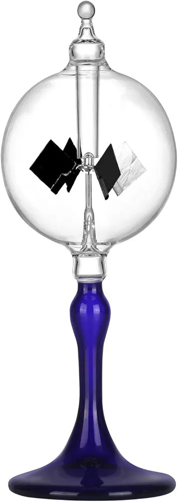 Medium Orange Solar Power Radiometer Crookes Spinning Vanes Glass Windmill