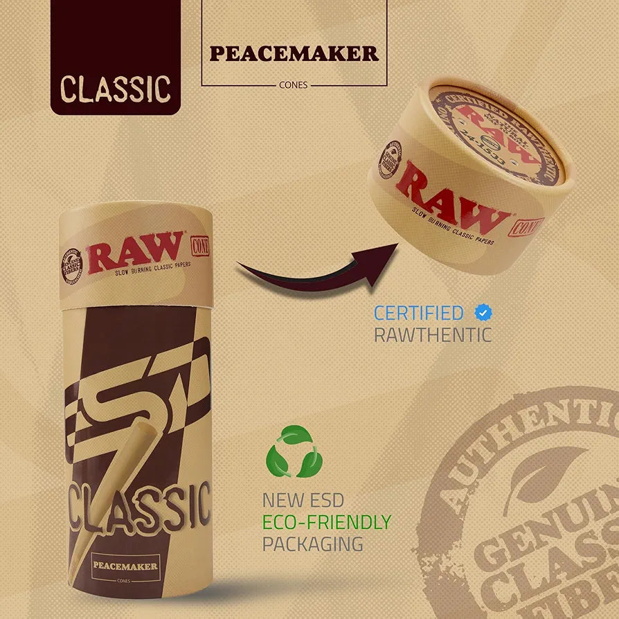 RAW Peacemaker Cones Classic | 54 Pack | Larger than King Size