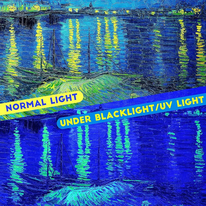 Van Gogh Starry Night Blacklight Tapestry Blacklight 59"x51"