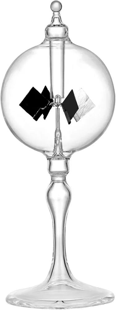 Medium Orange Solar Power Radiometer Crookes Spinning Vanes Glass Windmill