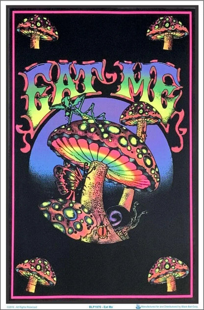Eat Me Mushroom Flocked 23x35 Blacklight Poster Print, 23"x35"