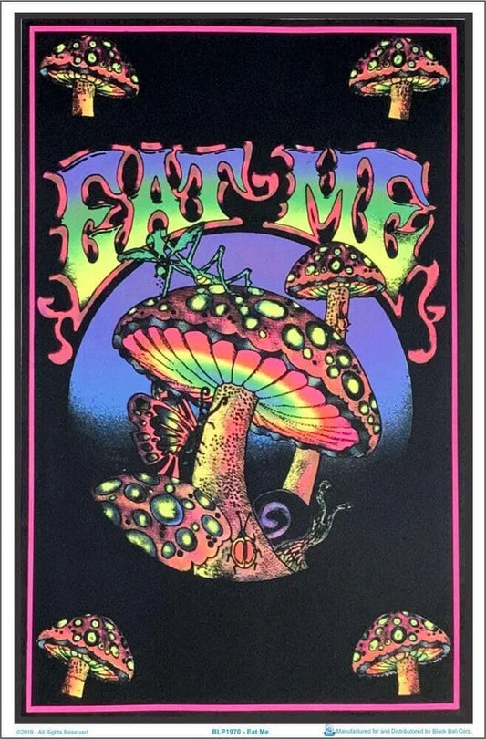 Eat Me Mushroom Flocked 23x35 Blacklight Poster Print, 23"x35"