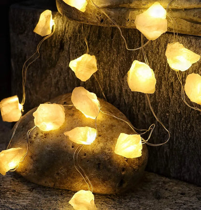 Rose Quartz Crystal Decorative String Lights 8.5 FT 20 LED Color Changing