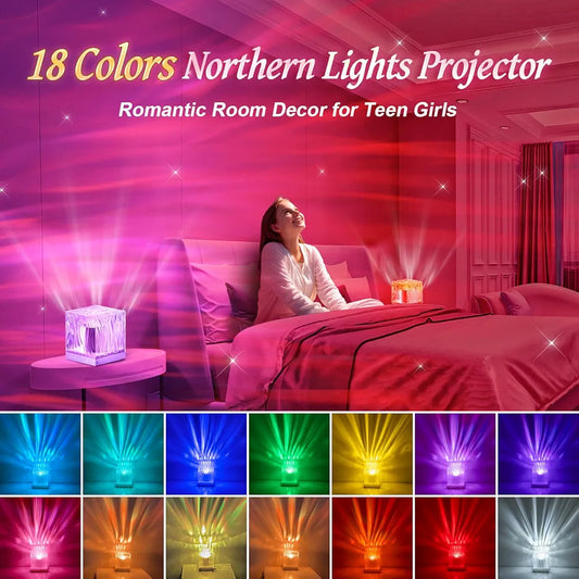 Northern Lights Projector,18 Colors Galaxy Projector for Bedroom,Remote Galaxy Light Projector for Bedroom Night Light